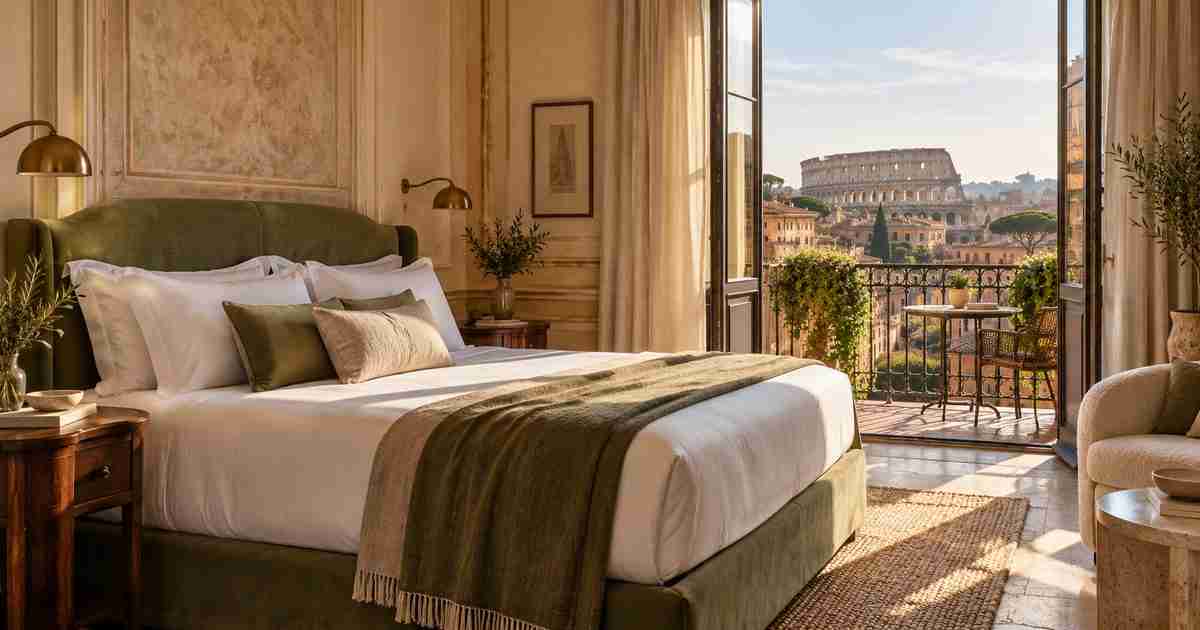 Hotelska soba u rimskom stilu s pogledom na Kolosej