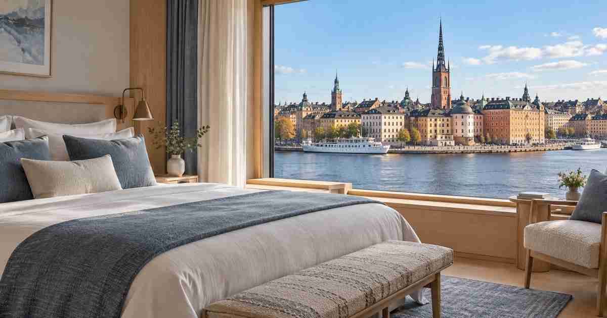 Hotelska soba u skandinavskom stilu s pogledom na Stockholm